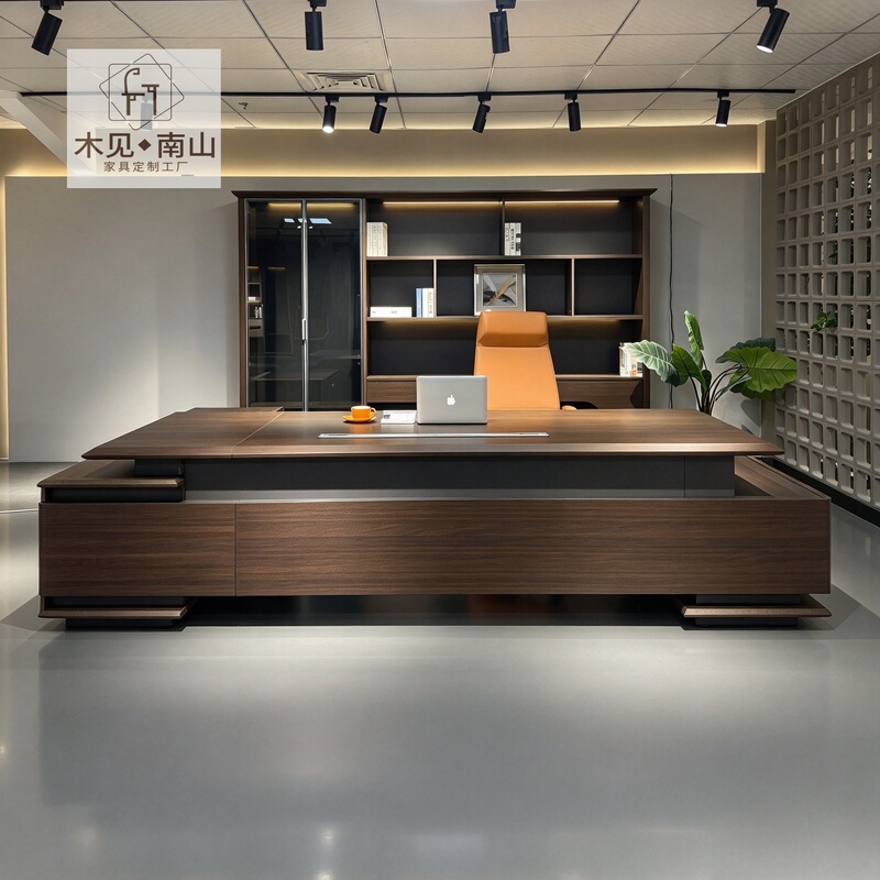 High-End Executive Desk, Solid Wood Office Desk, Boss Desk, 2026 New Model, Simple Modern Light Luxury, Chairman's Desk