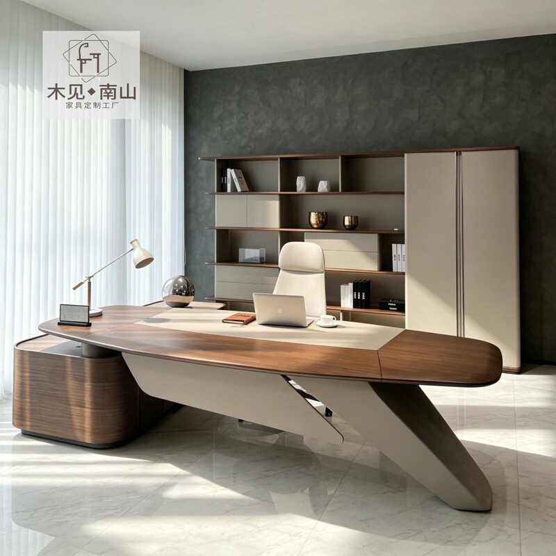 High-End Solid Wood Executive Desk 2026 New Model North American Black Walnut Simple Modern Ceo Desk
