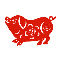 Zodiac pig window grille static sticker 12 zodiac pig sticker lucky pig sticker double-sided red glass sticker water sticker