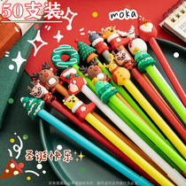 Christmas creative cartoon neutral pen primary and middle school students stationery black press water pen signature pen cute water-based pen