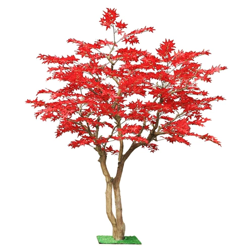 Красные кленовые украшения с твердым деревом Моделирование дерева японского стиля двора декоративное поддельное дерево