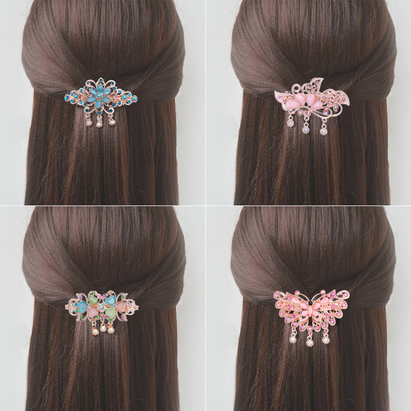 After the hairpin, grab the head flower jewelry adult temperament Joker hair clip shape fixed Joker clip headdress clip