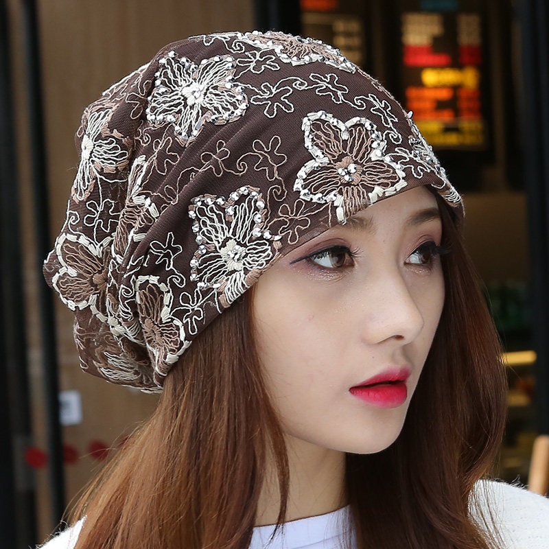 Headscarf female tide personality summer headscarf hair band Hat Gauze gauze hat Gauze head cover Sun protection