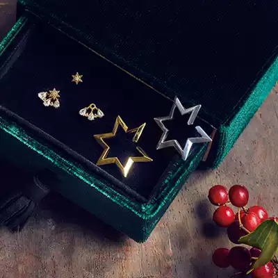 Japanese starjewelry 19 Christmas limited winter garden six stars silver gilded ear clip