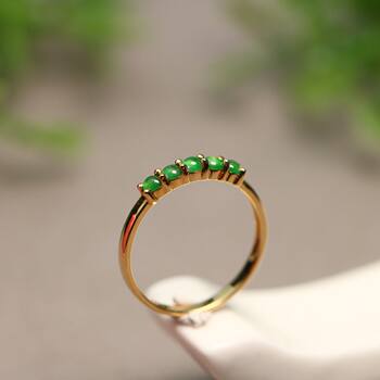 Ice full of green natural grade a jade cabochon ring