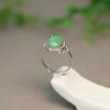 Burmese natural grade A jadeite oval cabochon ring
