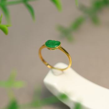 Myanmar natural grade a jadeite ruyi head ring