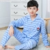 Nam đồ ngủ bé trai 12-15 tuổi trẻ em trai mùa xuân và mùa thu cotton học sinh trung học cơ sở trẻ em lớn trẻ em phù hợp với bông