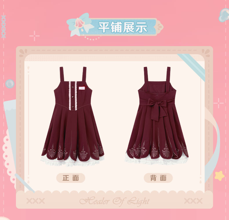 Hyacine suspender dress flat lay front and back
