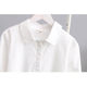 Fat girl feather embroidered shirt plus size spring clothes fat girl version Korean loose flesh-covering mid-length three-quarter sleeve shirt for women