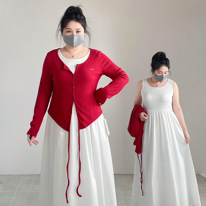 Plus-Size Long Dress Set, Sleeveless Tank Dress, Floor-Length Dress for Tall People, Ankle-Length Dress for Plus-Size Women 100kg