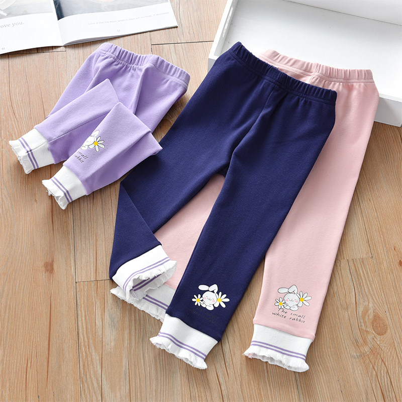 Girls punch trousers 2023 new autumn gas 5 year old girl in spring and autumn dress wear pure cotton girls and children's pants