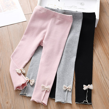 Girls' bottoming trousers with bows to wear outside