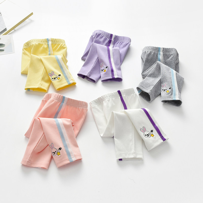 Girl's Seven Pants Summer 2022 new baby Leisure Korean version of the children Nets pants thin out of the outside wearing pants