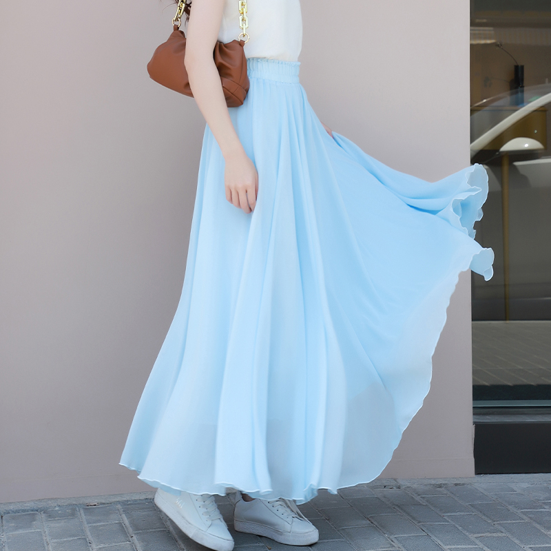 Summer Midi Skirt Plus Size for Chubby Girls, Slimming, Tummy-Covering, Long Chiffon Skirt for Women Weighing 200 Pounds 150kg Long Skirt Summer Midi Skirt Plus Size for Chubby Girls, Slimming, Tummy-Covering, Long Chiffon Skirt for Women Weighing 200 Pounds 150kg Long Skirt
