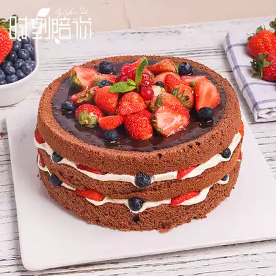 Always accompany you fresh strawberry naked dad creative birthday cake City Shenzhen delivery Children father fruit