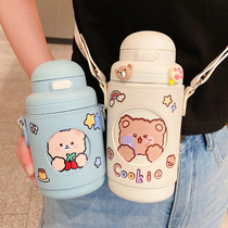 (Recommended by Wei Wei) Simple Japanese-style thermos cup cartoon cute Cup student kettle portable water Cup