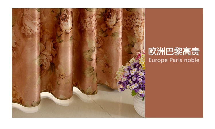 Dày hai mặt màn rèm vải hoàn thành tùy chỉnh che nắng phòng khách phòng ngủ châu Âu lớn hoa rèm tối - Phụ kiện rèm cửa