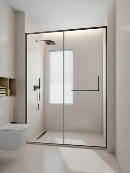 一字型推拉门浴屏白色淋浴房干湿分离卫生间浴室隔断玻璃移门推拉