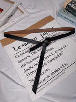 Lazy leather belt Womens narrow simple and versatile fashion unbuttoned knotted belt decoration with skirt tide ins wind