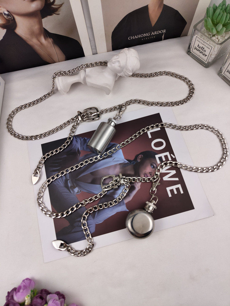 Internet celebrity metal waist chain bag female trendy ins style mini small bag decoration with dress skirt suit pants chain accessories