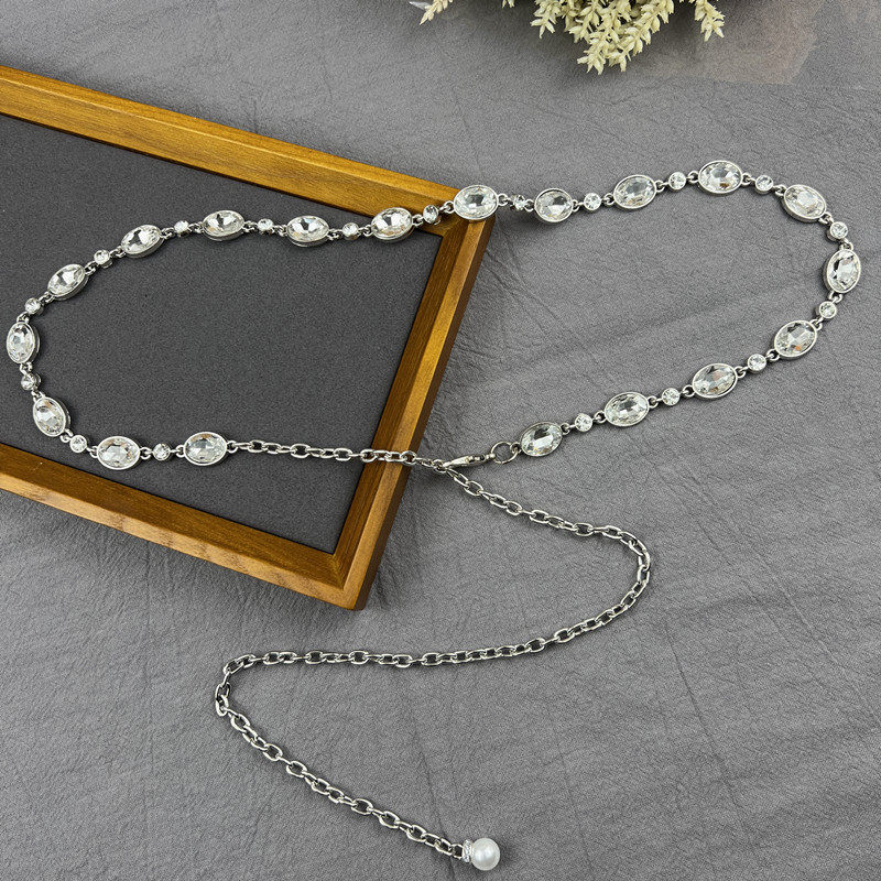 Water Drilling Link Accessories Women in Fashion Chain Belt Decorated with Dresser Sweater Jeans Metal Chain