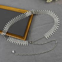 Rhinestone Waist Chain Accessories Ladies Fashion Versatile Chain Belt Decoration With Skirt Sweater Jeans Metal Chain