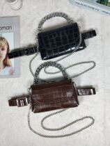 Retro port wind belt fanny pack Womens fashion trend detachable net red bag chain decorative belt bag tide ins