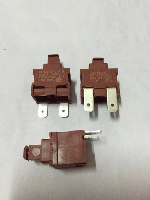 Hong Kong Defond Button Switch Cpu-1113 2-Pin Self-Locking Switch 6.5A250Vac Brand New