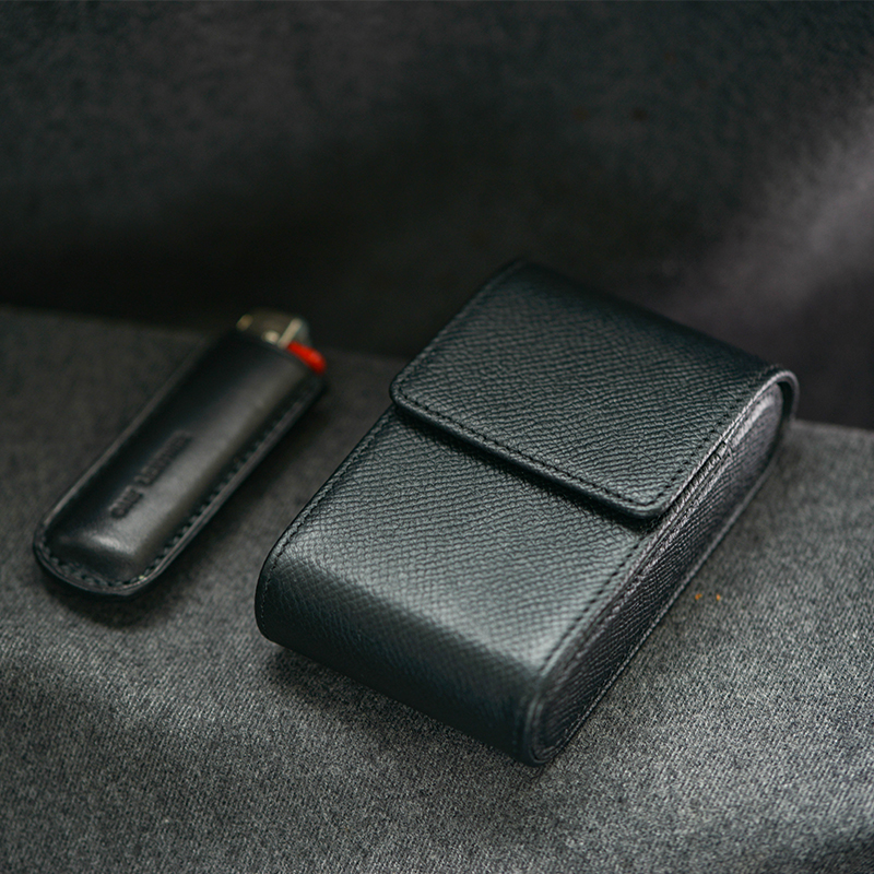 One leather oneleather cigarette box 20 sticks portable creative real cowhide magnetic suction gift for boyfriend elders