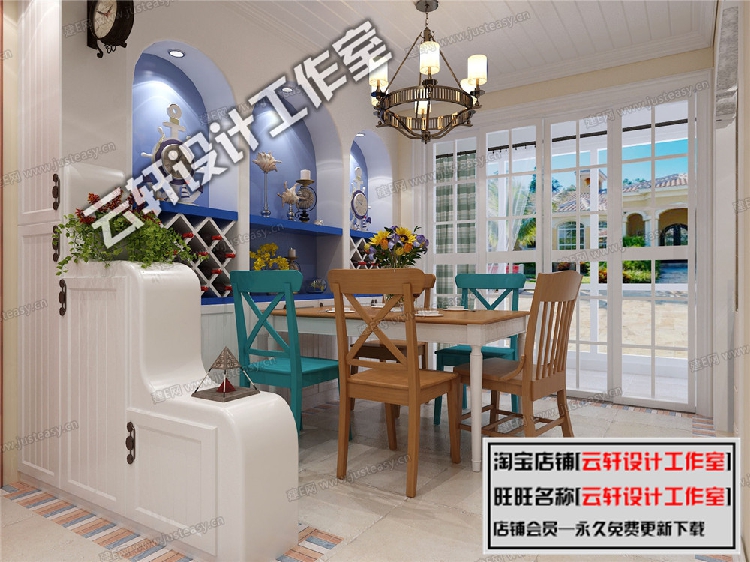地中海田园风格3d单体模型乡村客厅卧室家装3dmax模型库-34
