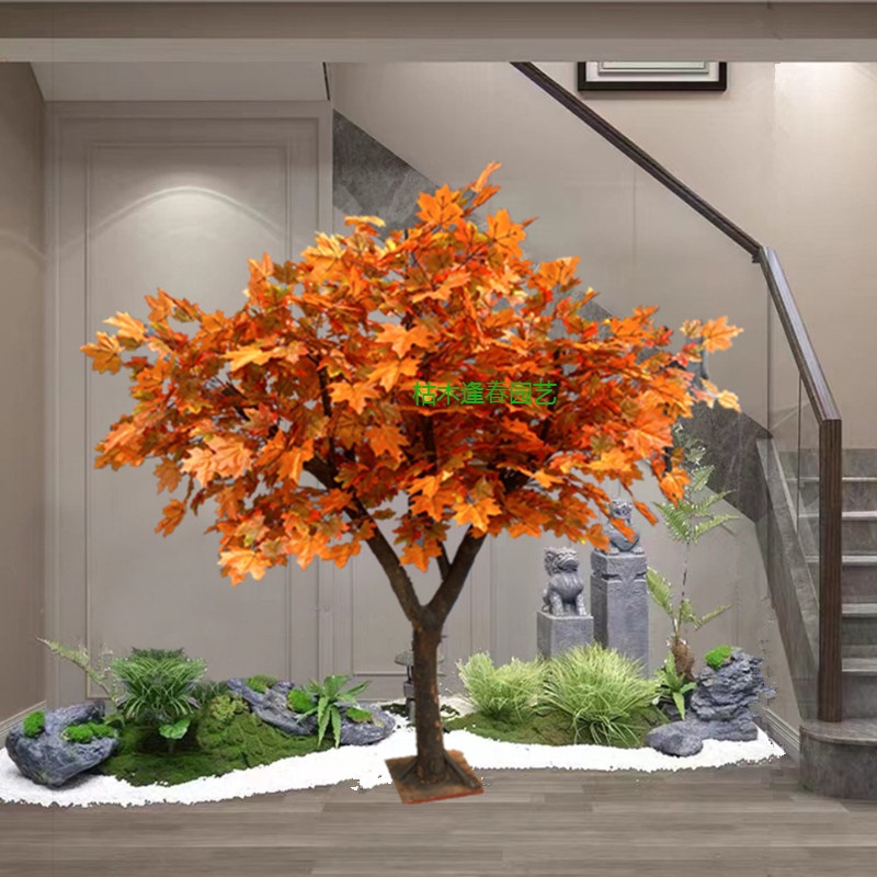 Artificial Sycamore Tree, Autumn Fake Sycamore Tree, Mall Decoration, Artificial Sycamore Tree for Hotel Decoration