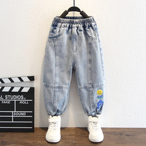Boy Jeans Spring Autumn 2022 New Ocean Gas Boy Casual Long Pants Fried Street Handsome Qi Tide Children Spring Dress Pants