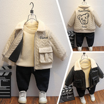 Boys leather clothes autumn clothes Yangqi Childrens leather jacket Chunqiu Han version Childrens locomotive clothes for baby autumn and winter blouses jacket