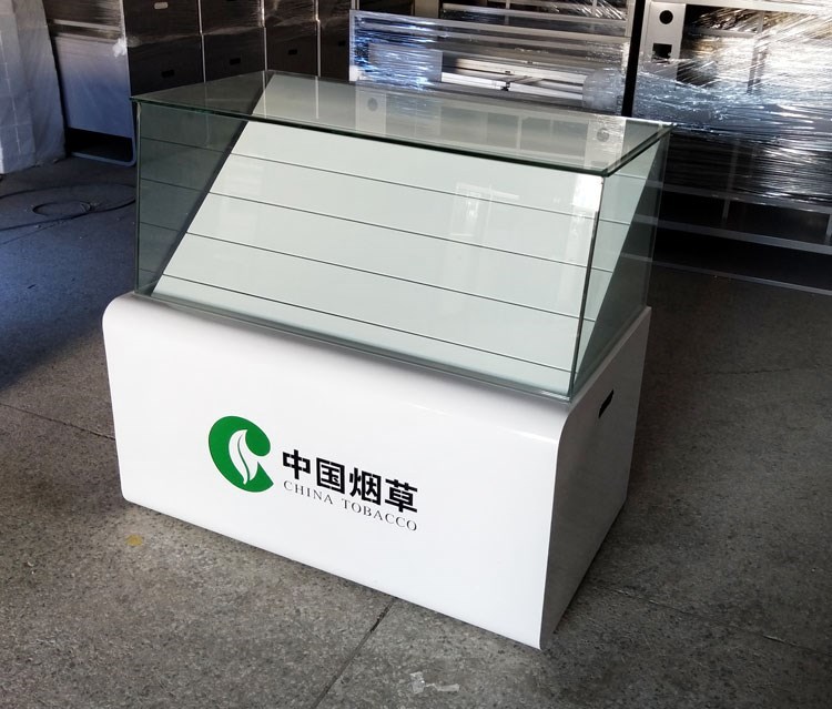 New China Tobacco Mix Specialty Sale Convenience Store Supermarket Counter Swing Tobacco Cabinet Collection Silver Counter Glass Tobacco Cabinet Display Cabinet