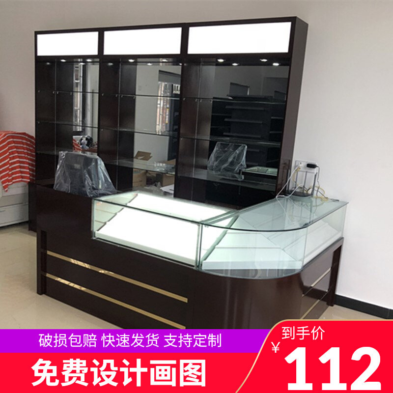 Smoke cabinet wooden multi-functional tobacco combination counter baking paint supermarket smoke cabinet with cashier counter display cabinet tobacco and alcohol display cabinet