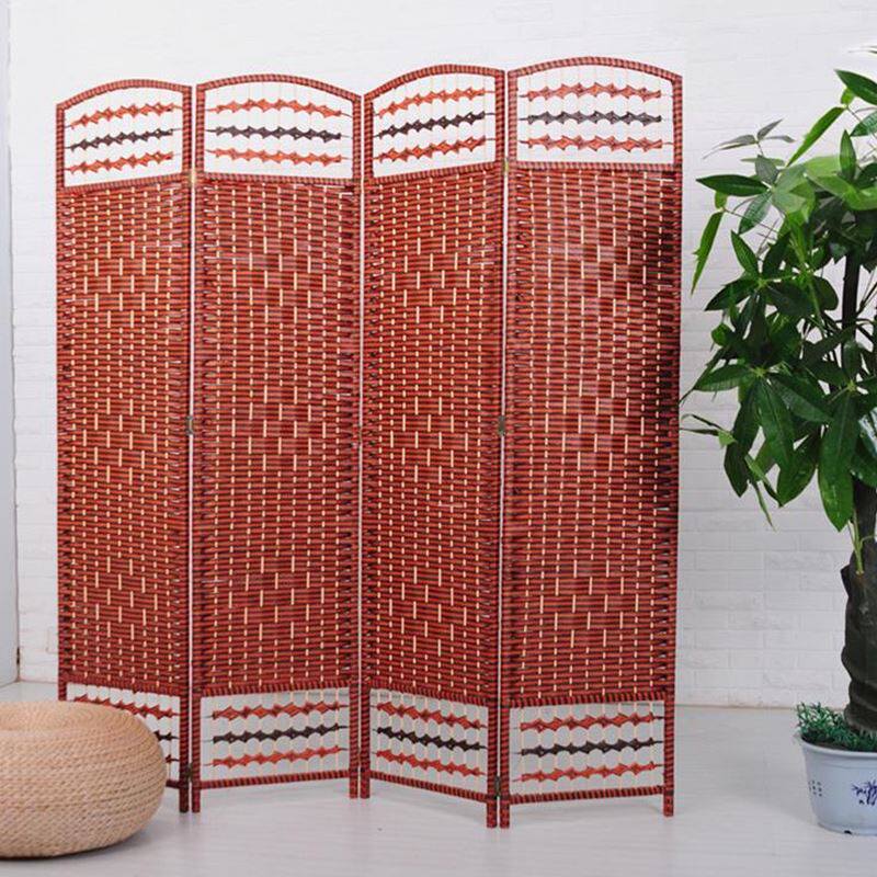 Handcrafted Grass Weaving Screen Partition Fashion Living Room Genguan Door Modern Bedroom Folding Screen Hotel Simple Screen Brief