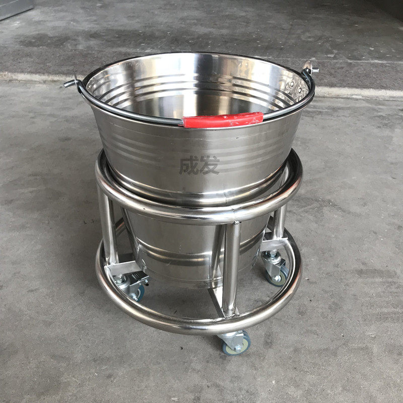 Thickened Stainless Steel Feet Kick Sanitary Barrel Medical Mobile Feet Kick Barrel Ward Mobile Bins With Active Wheels