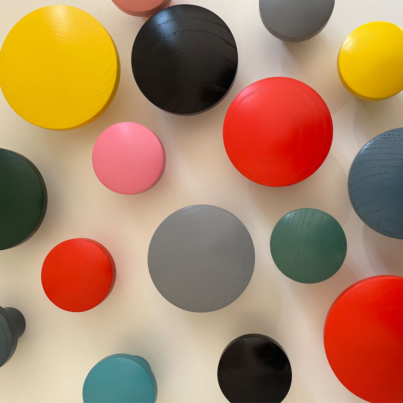 (Spliced section) Colour solid wood round cute creative children's room Handle Cabinet Door Drawers handle designer