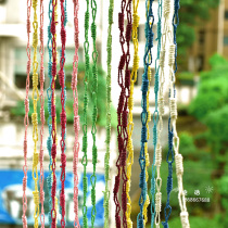 Paper rope handmade door curtain lock chain Grass-woven primary school classroom childrens room Window curtain partition pendant arrangement