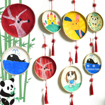 Creative bamboo hanging kindergarten art Handmade diy Creative materials Corridor classroom environment decoration