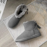 Qingcang Australia Tarramarra Core Velvet Bow Short Snow Boot 811030