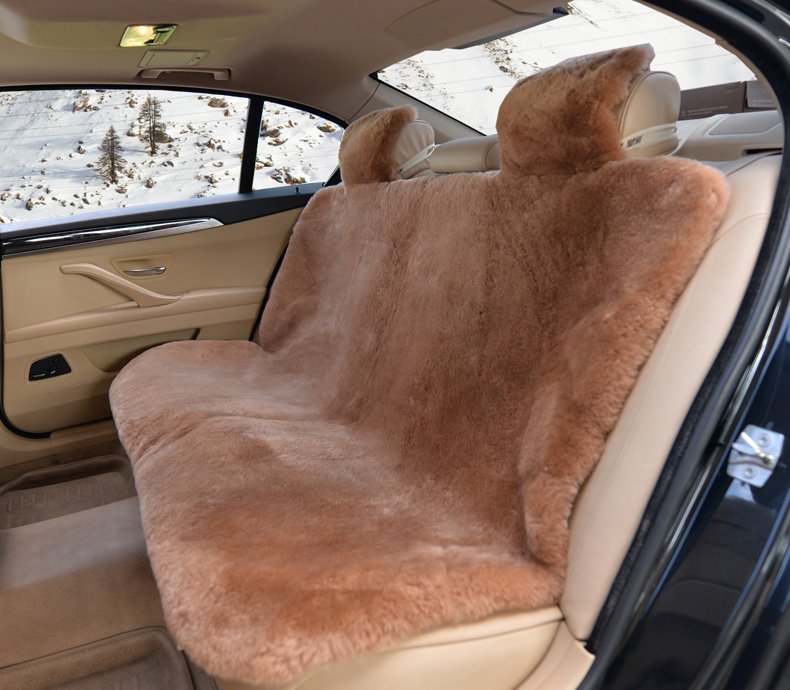 Winter car wool rear seat cushion Winter sheep shearing shorthair rear seat 3-seat one-piece seat cushion fur one