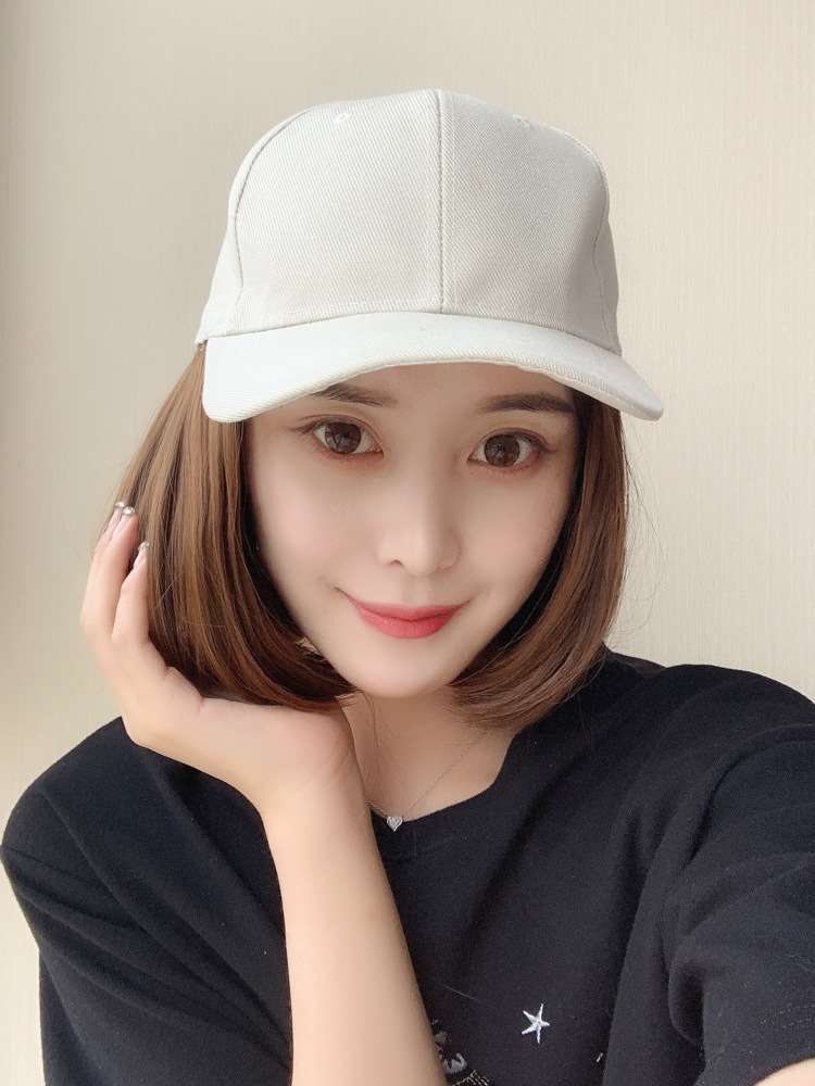 Duck Tongue Hat Even Cap Wig Integrated Girl Short Hair Fashion Spring Autumn Student Chemo Lady Zieared Hair Tandem Hat