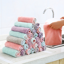Dishwashing ragcloth housework cleaning towels water suction not falling hair thickened kitchen dishwashing towel not stained with oil