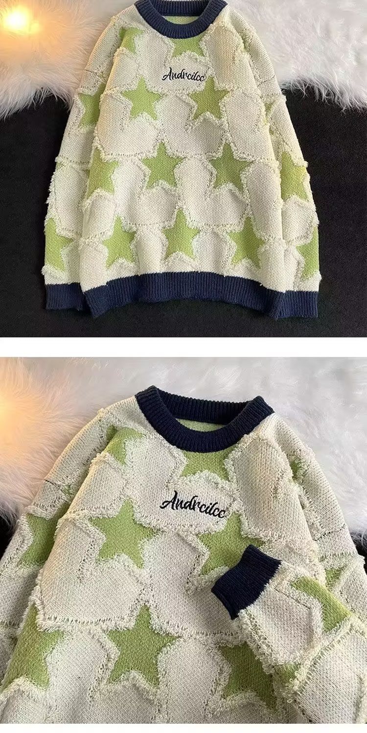 Women's Sweater Autumn Winter Loose Knit Pullover For Couple_voghion.com