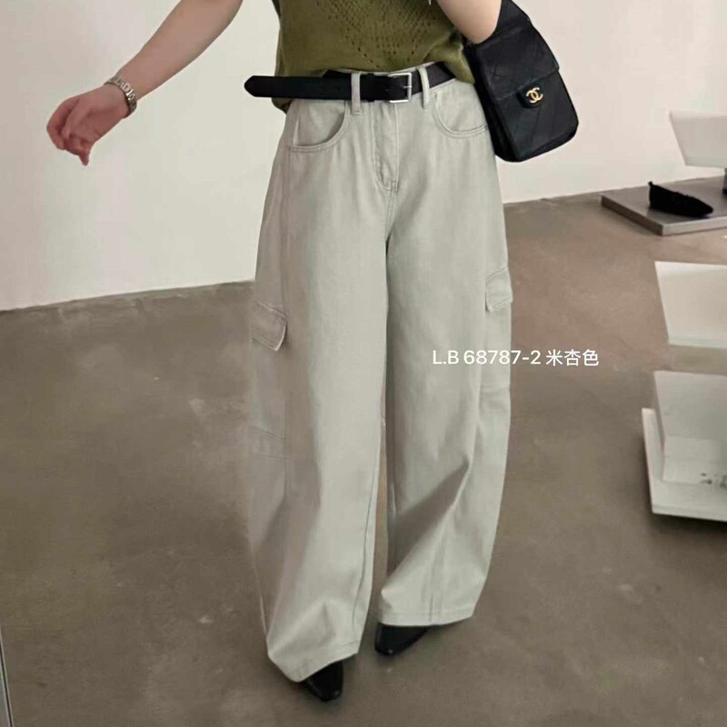 Low Battery68787 European Style Workwear Jeans for Women 2026 Autumn Versatile Wide-Leg Scimitar Pants Floor-Length Pants