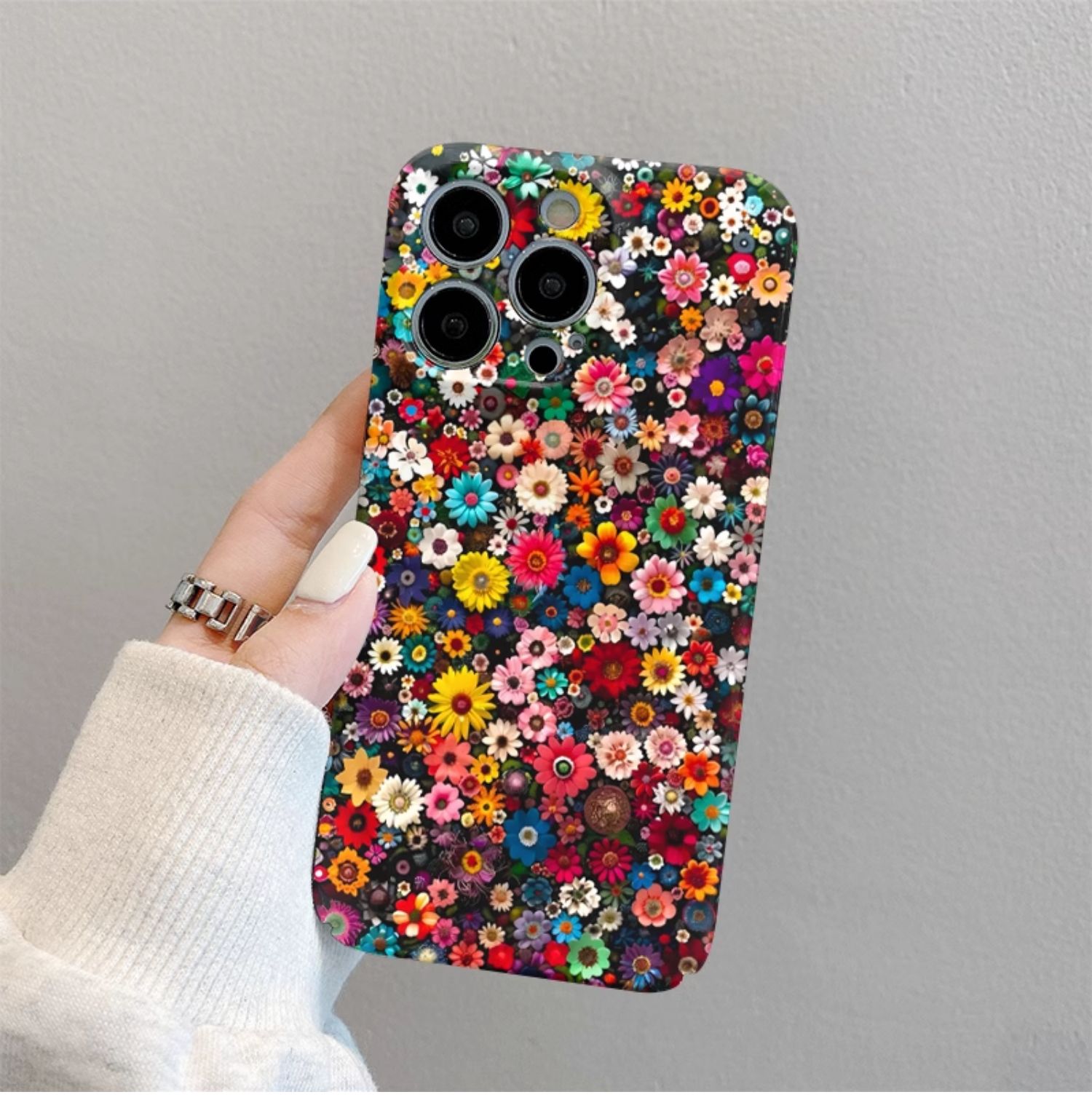 Full screen color flower phone case women, suitable for iPhone 15, 13, Promax OnePlus 12/11/ace2/8, silicone 7t,_voghion.com