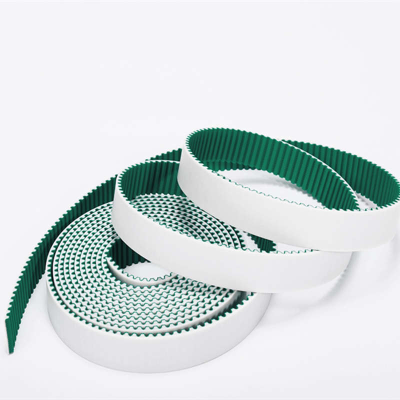 Polyurethane open timing belt with green cloth 3M 5M 8M T5 T10 AT10 S8M H elevator door machine belt