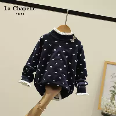 La Chapelle Girls Spring and Autumn Children's Clothing 2021 New style Sanitary Clothes Pullover Sweater